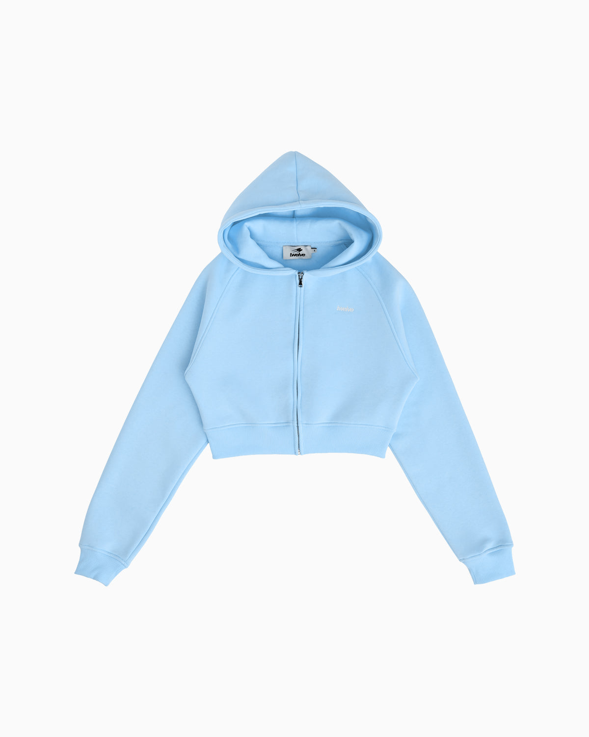 Cropped Zip Hoodie Baby Blue