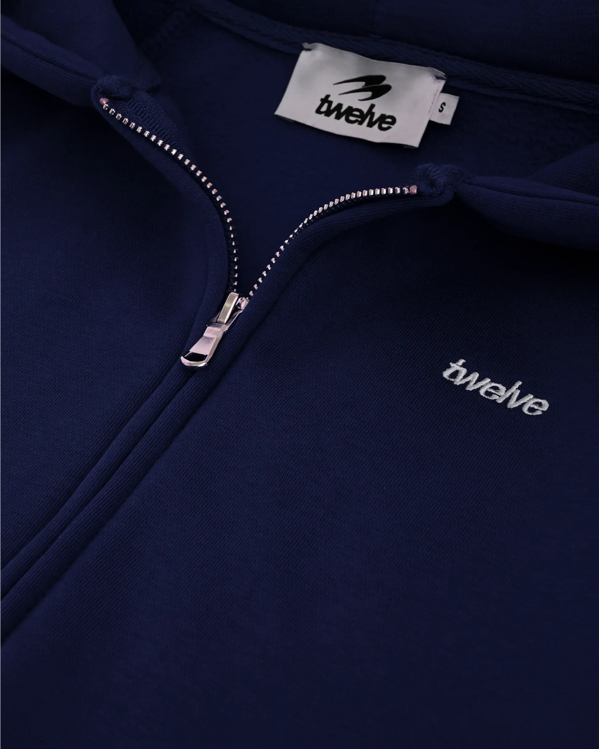 Twelve Cropped Zip Hoodie – Orbit Blue – ürün görseli