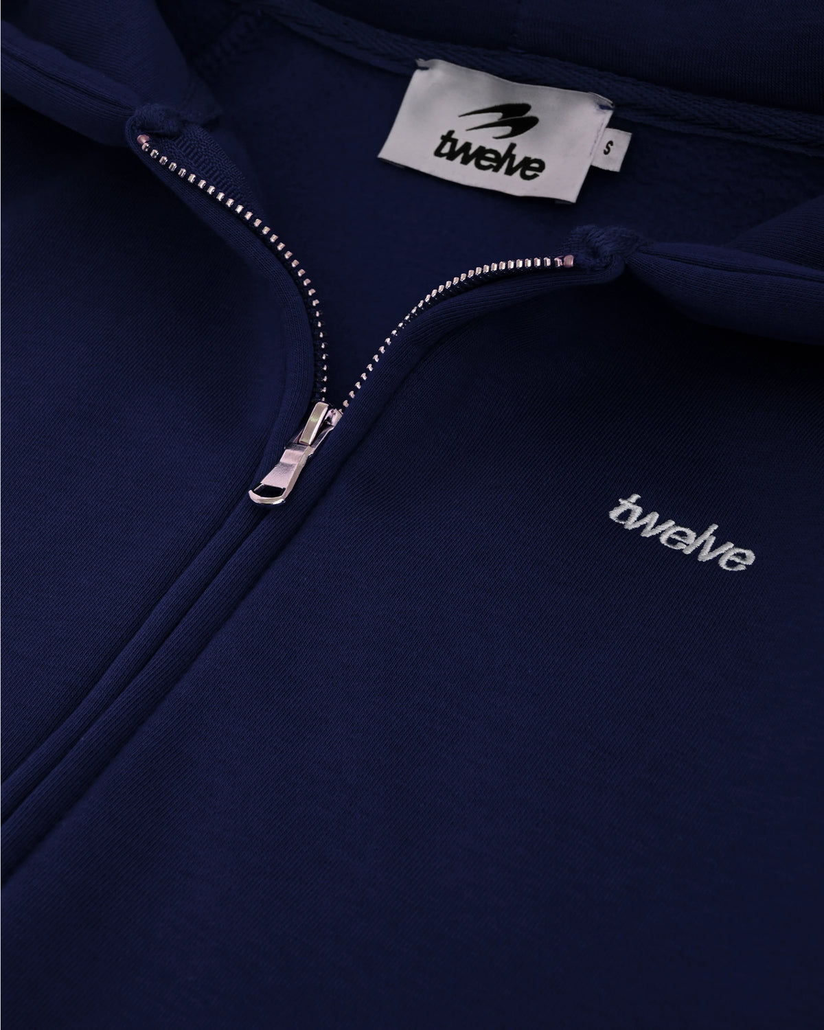 Twelve Cropped Zip Hoodie – Orbit Blue – product shot
