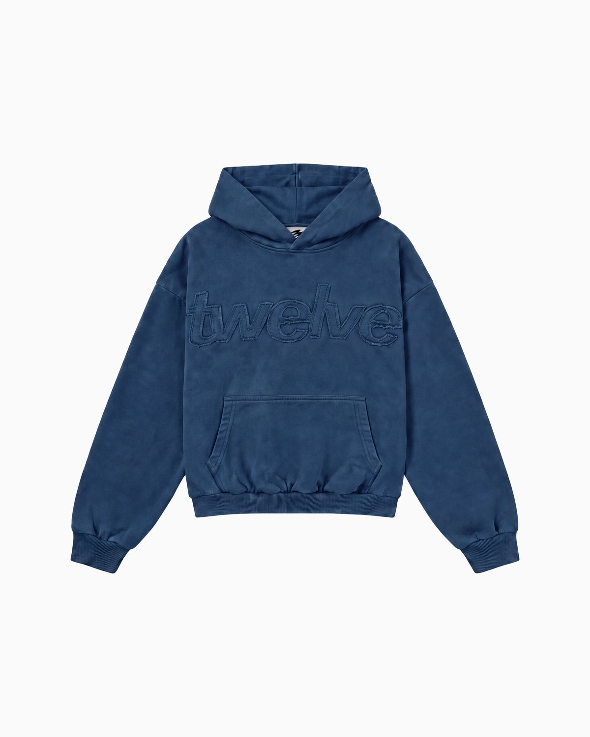 Twelve Distress Hoodie – Orbit Blue – product shot