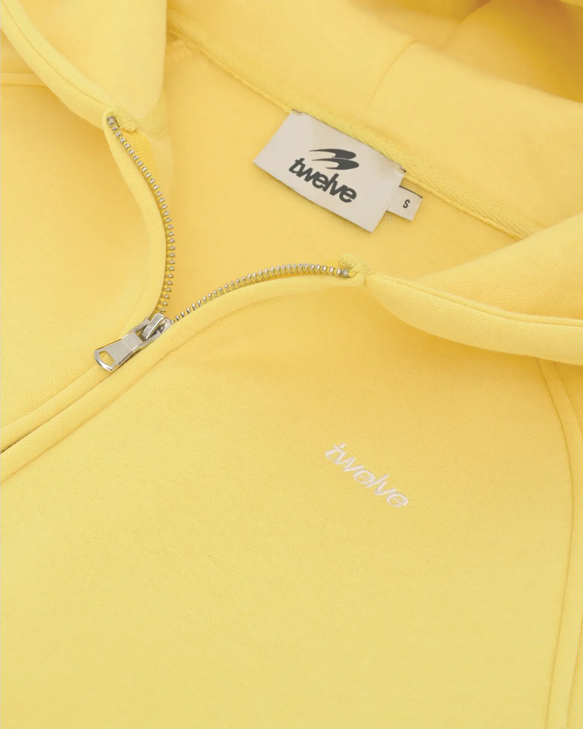 Twelve Cropped Zip Hoodie – Buttercream – ürün görseli