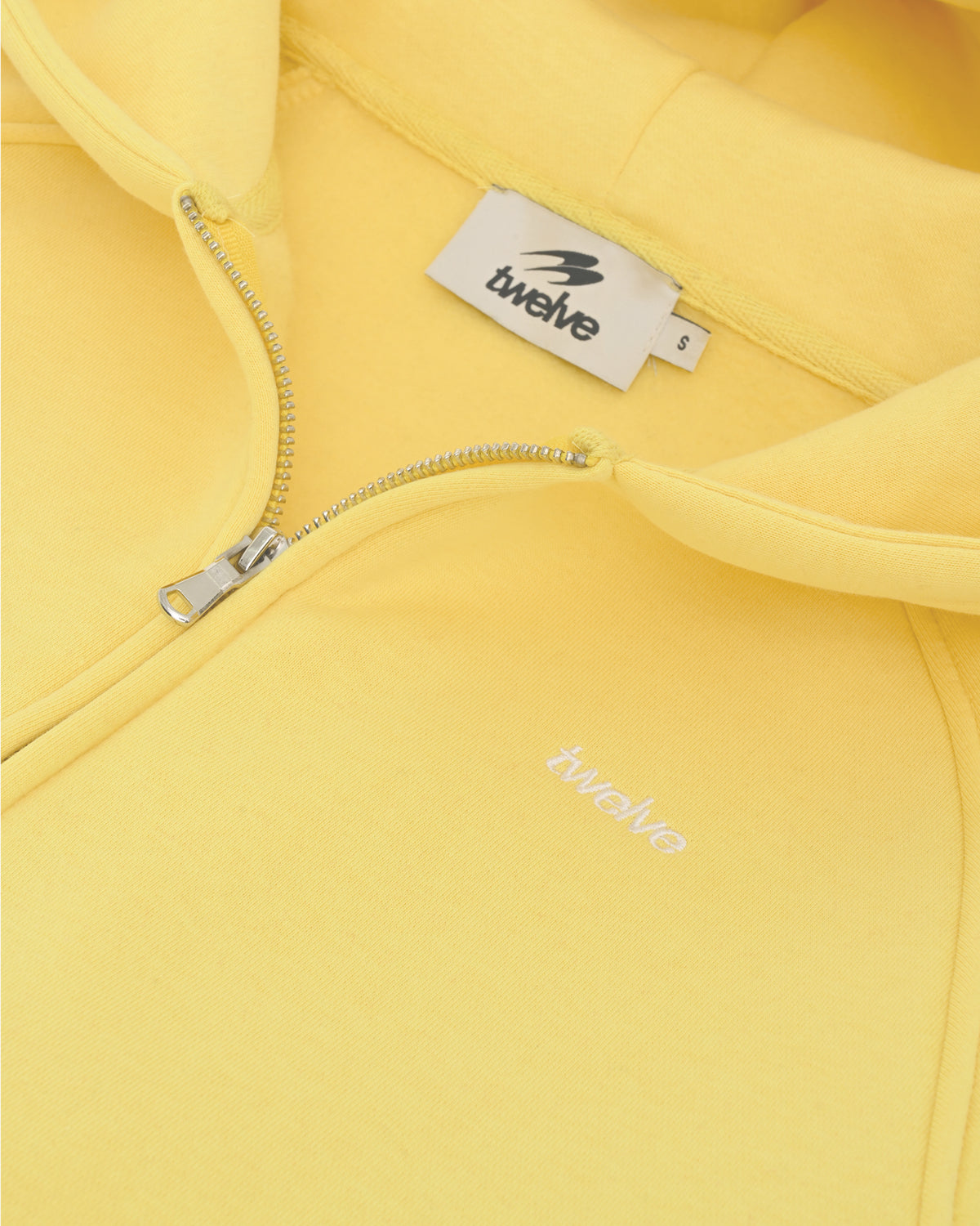 Twelve Cropped Zip Hoodie – Buttercream – product shot