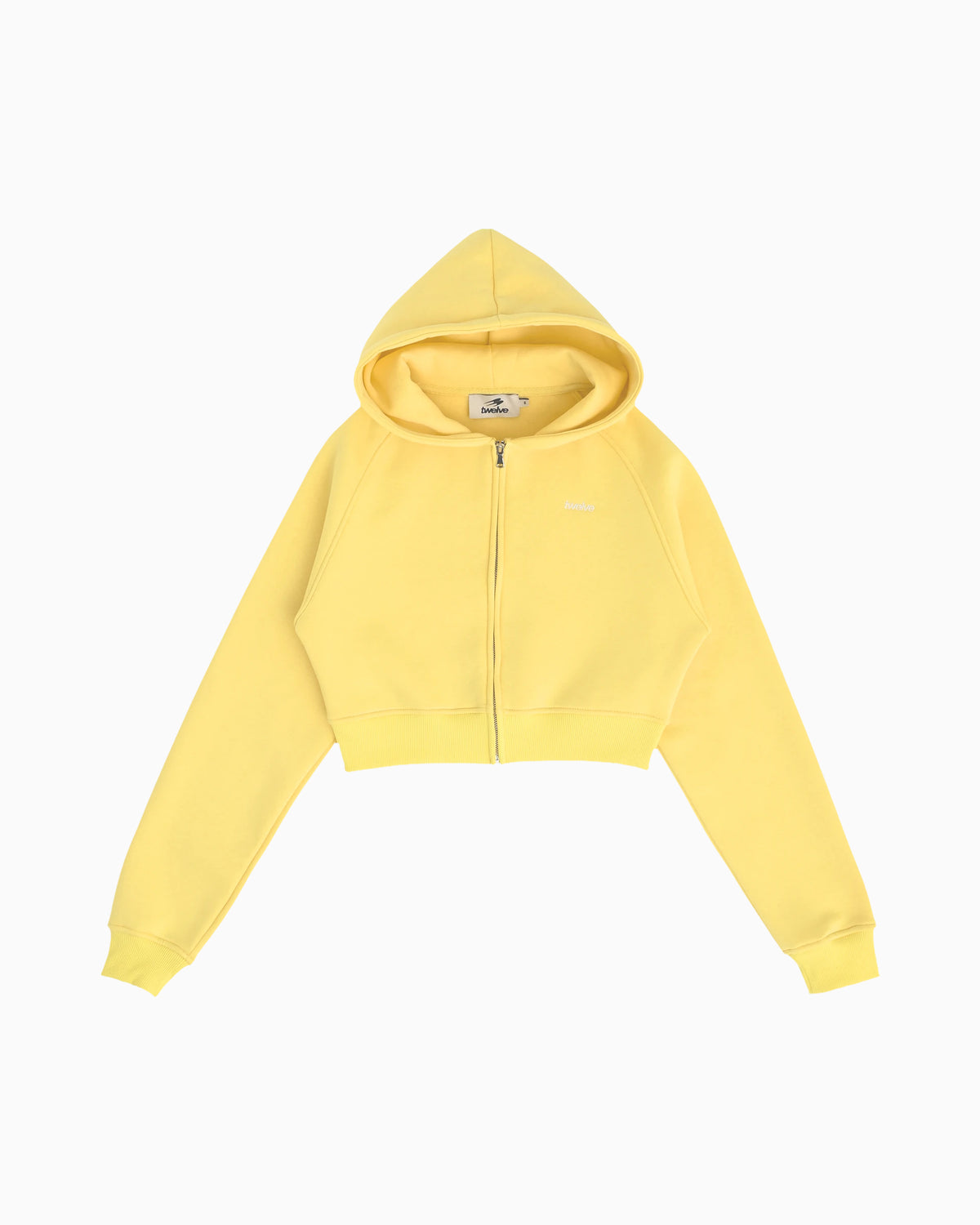 Twelve Cropped Zip Hoodie – Buttercream – ürün görseli