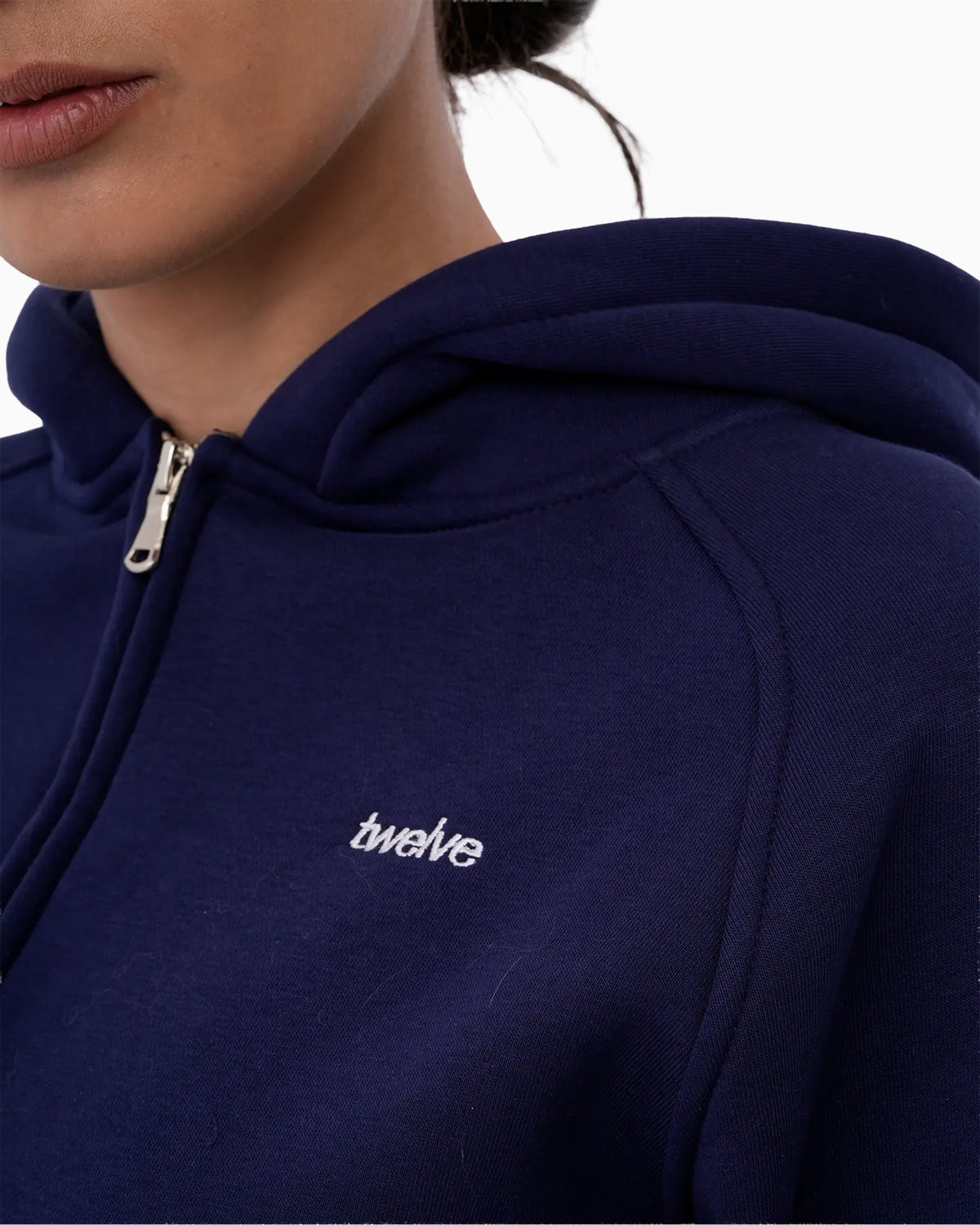 Twelve Cropped Zip Hoodie – Orbit Blue – ürün görseli