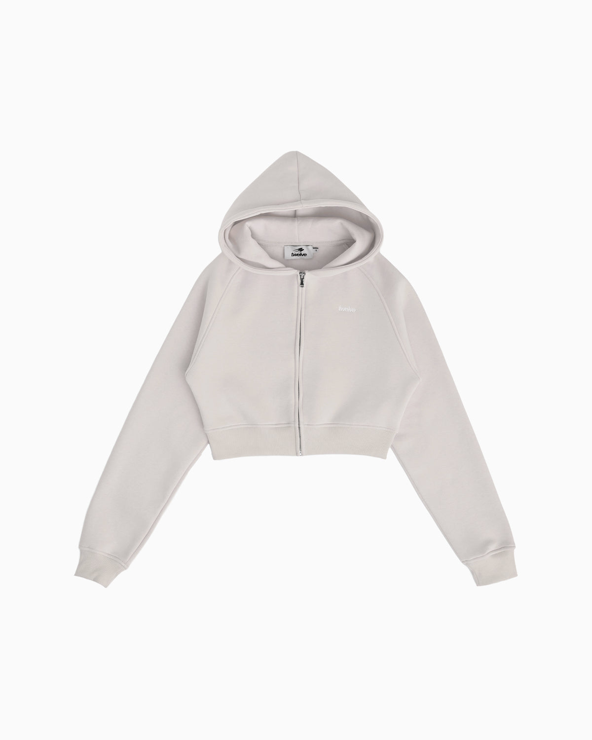 Cropped Zip Hoodie Smoke Grey