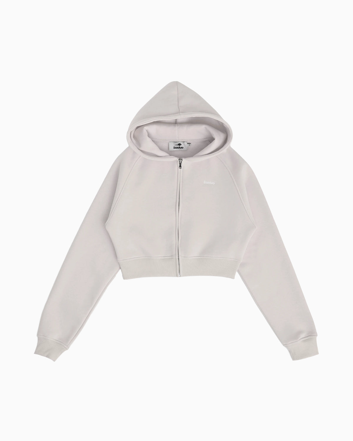 Twelve Cropped Zip Hoodie – Smoke Grey – ürün görseli