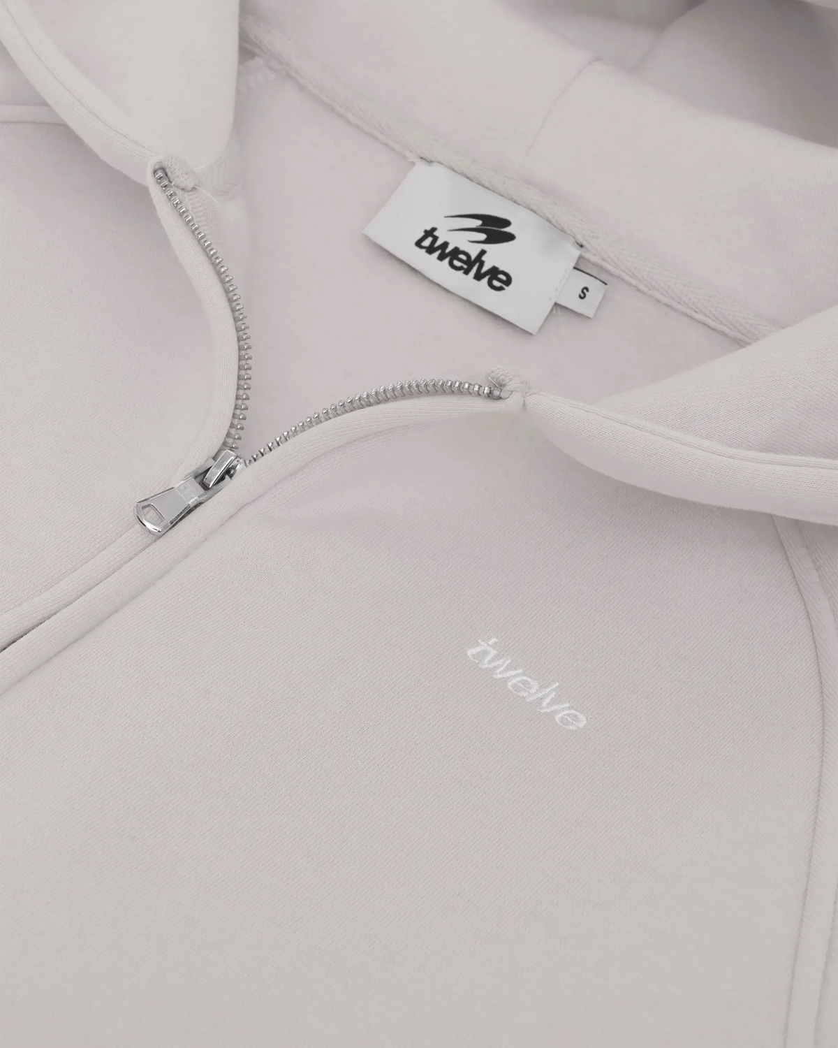 Twelve Cropped Zip Hoodie – Smoke Grey – ürün görseli