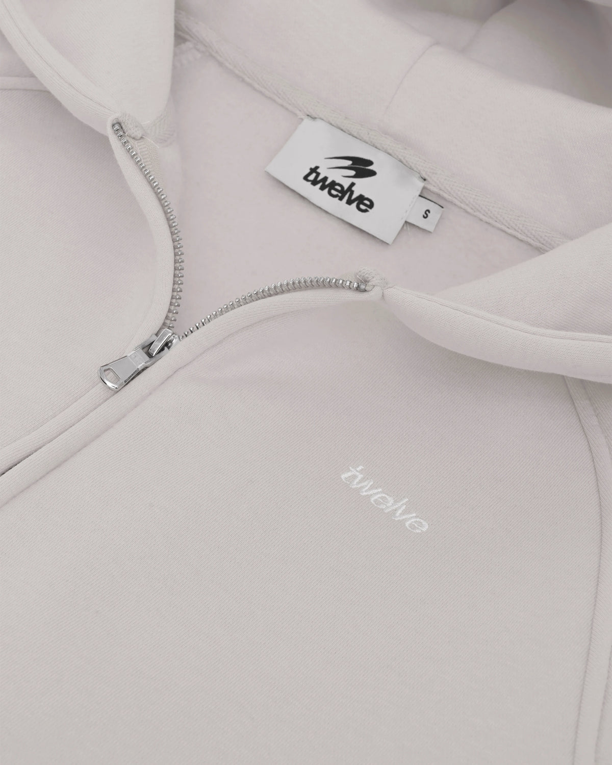 Twelve Cropped Zip Hoodie – Smoke Grey – product shot