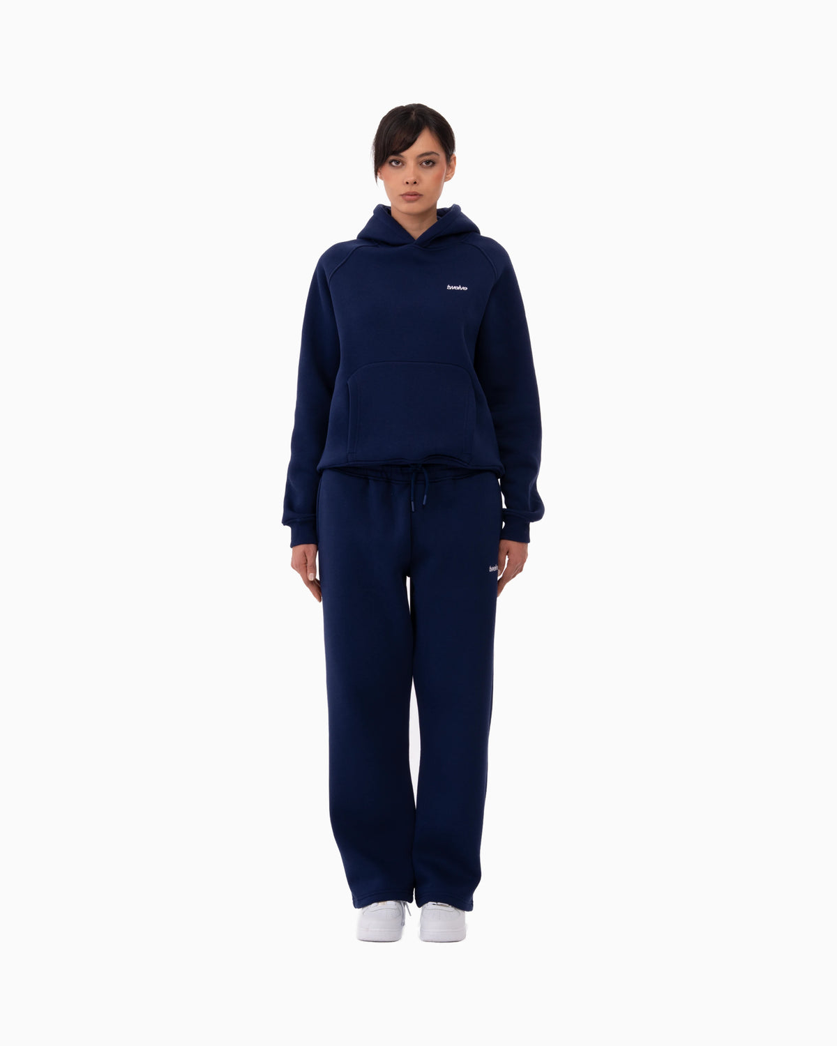 Twelve Hoodie – Orbit Blue – on model