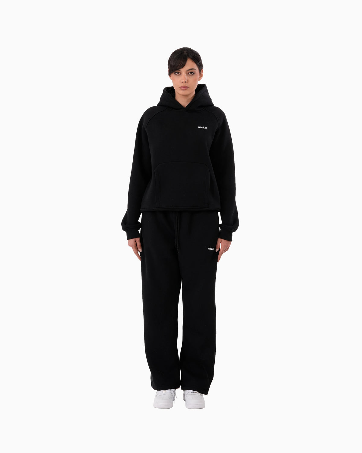 Twelve Hoodie – Black – on model