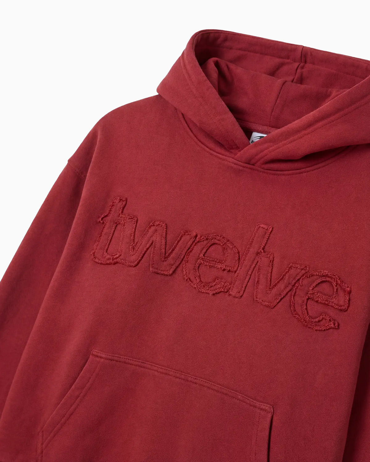Twelve Distress Hoodie – Wine Red – ürün görseli