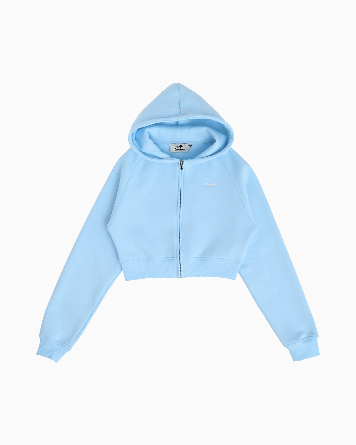Cropped Zip Hoodie Baby Blue