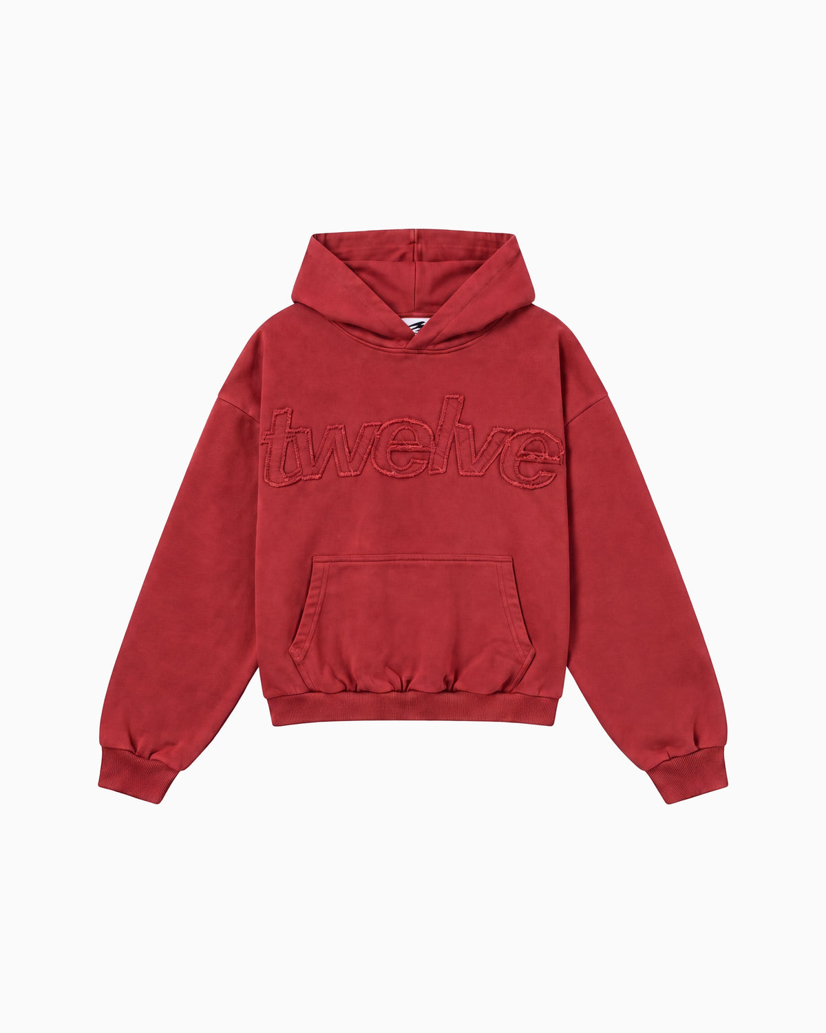 Distress Hoodie Wine Red